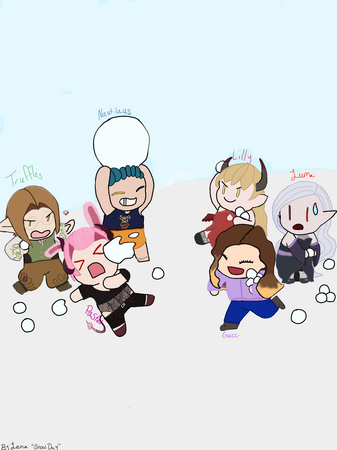 Snowball Fight Art by LunaChocolate2