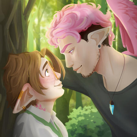 Lost in His Eyes w/ WingedBlue Art by SunofSeas