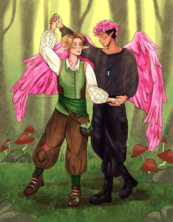 Dancing through Life w/ WingedBlu3 Art by rociiev
