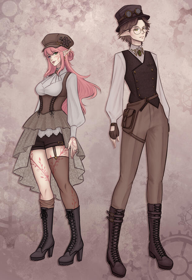 Steampunk Halloween 2024 w/ Aerinelle Art by Samy_Darkury