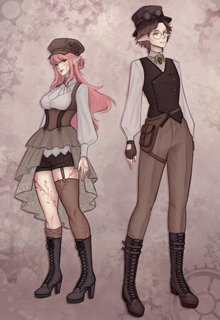 Steampunk Halloween 2024 w/ Aerinelle Art by Samy_Darkury