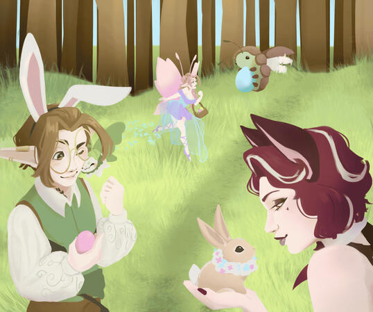 Egg Hunt w/ BatsyBun & Aerinelle Art by SunofSeas